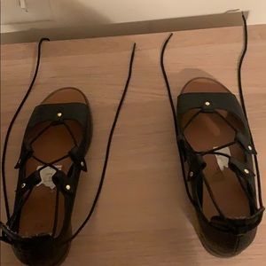 Black Leather and gold sandals (dress shoes)